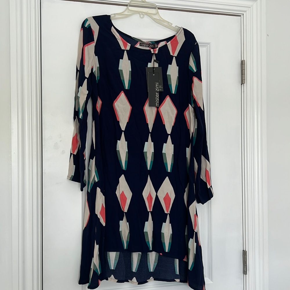 MISTER ZIMI NAVY AZTEC BILLIE DRESS NWT